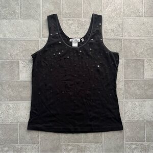 Y2k Revlon Sequin Black Tank Top Women’s Large